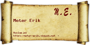 Meter Erik névjegykártya